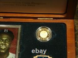 1997 W $5 Gold Proof Coin Carte Pin Jackie Robinson 50ème Anniversaire Légecy Set