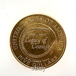 1997-W Pièce en or commémorative de 5 $ Jackie Robinson BU/MS de West Point sans boîte ni COA
