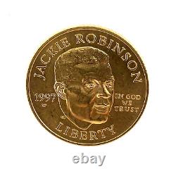 1997-W Pièce en or commémorative de 5 $ Jackie Robinson BU/MS de West Point sans boîte ni COA