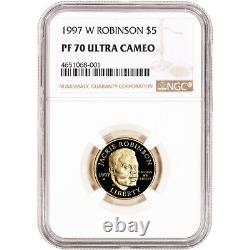 1997 W US Gold $5 Jackie Robinson Commemorative Proof NGC PF70 UCAM

 <br/> 

 <br/>1997 W US Or $5 Jackie Robinson Commémoratif Preuve NGC PF70 UCAM