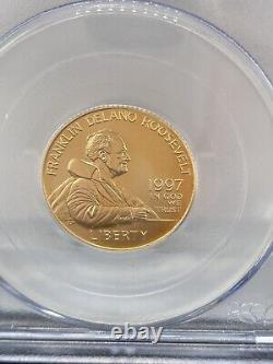 1997-w Fdr Franklin Delano Roosevelt $5 Gold Coin Pcgs Ms69