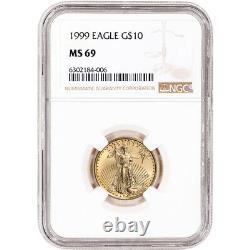 1999 American Gold Eagle 1/4 Oz 10 $ Ngc Ms69