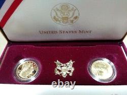 1999 W 2 Or $5 Pièce George Washington Set Proof & Uncirculated In Box