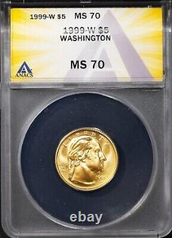 1999-W $5 Or George Washington MS 70 ANACS # 7625722 + Bonus