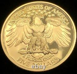 1999-w G. Washington 1/4 Once Gold Proof 5 $ Pièce Commémorative Américaine Bicentenaire