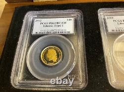 1/4 OZ Très rare 2 pièces 2002 Liberia $40 Stella OR PCGS 69 DCAM Magnifique