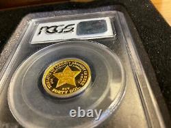 1/4 OZ Très rare 2 pièces 2002 Liberia $40 Stella OR PCGS 69 DCAM Magnifique