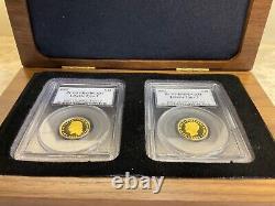 1/4 Oz Very Rare 2 Coins 2002 Liberia 40 $ Stella Gold Pcgs 69 Dcam Magnifique