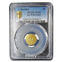 $1 Carolina Gold Bechtler AU-53 PCGS (K-4, N inversé)