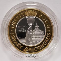 2000 10 $ Bibliothèque du Congrès Bimétallique Or/Platine Commémoratif -OGP- G4635