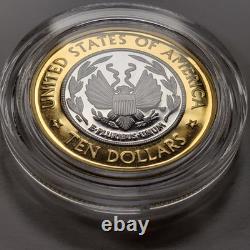 2000 10 $ Bibliothèque du Congrès Bimétallique Or/Platine Commémoratif -OGP- G4635