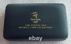 2000 Australie Pièce Olympique Fixé $5 $100 Dollars 9999 Or Argent 1/3 Oz Sydney