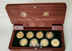 2000 Gold Sydney Olympics 8 Pièces De Monnaie Proof Ensemble Complet Avec Jarrah Wood Box & Coa