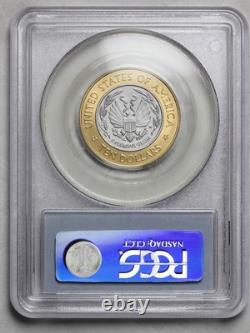 2000-W 10 $ Bibliothèque du Congrès PCGS MS69 Quart d'once en OR et PLATINE obh