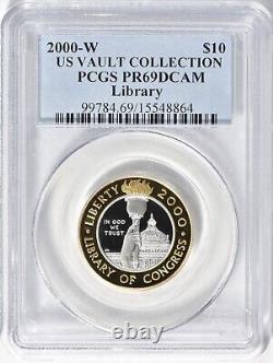 2000-W Bibliothèque du Congrès Bicentenaire Bi-Métallique $10 PCGS PR69 DCAM