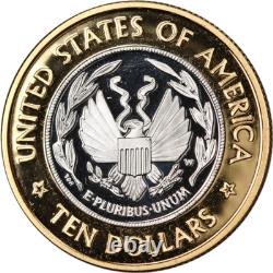 2000-W Bibliothèque du Congrès Commemoratif Bimétallique Pièce de 10 $ Épreuve Cap Blemish