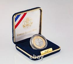 2000-w $10 Bibliothèque Du Congrès Pièce De Preuve D'or Et De Platine Bimétalliques Avec Boîtier