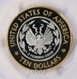 2000-w Or et Platine $10 Bi-métal Bibliothèque du Congrès Épreuve Pcgs Pr69 Dcam
