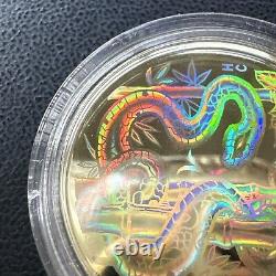 2001 $150 Canada Année lunaire du serpent pièce d'or en hologramme avec coffret d'origine. 2855 onces troy.