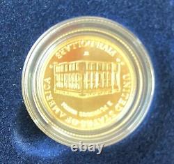 2001 Centre Des Visiteurs De Capitol Unc 5 Dollars D'or Commem Coin W Box & Coa