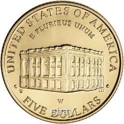 2001-w Us Gold 5 $ Capitol Visitor Center Pièce Bu Commémorative En Capsule