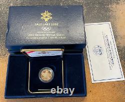 2002-w Salt Lake City Jeux D'hiver Olympiques $5 Gold Commémorative Proof Coin