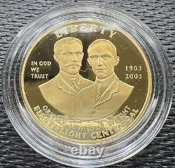 2003 W $10 Gold First Flight Centennial Proof Commémorative Us Coin With Box & Coa