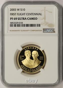 2003-W Premier Vol Centenaire Or Moderne Commemoratif 10 $ PF 69 Ultra Cam NGC