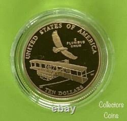 2003 W Premier Vol Centennial Gold Proof Commémoratif $10 Coin (. 49 Oz) Wogp