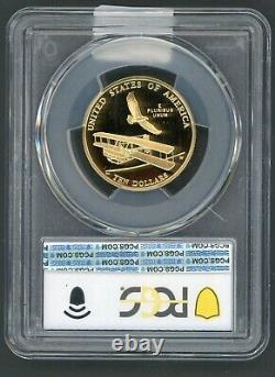 2003-w 10 $ Premier Vol Commémoratif Gold Coin Graded Pcgs Pr 69dcam Ak 10/20