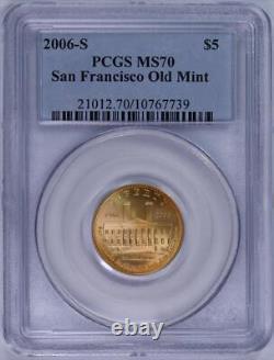 2006-S $5 Or San Francisco Old Mint Commémoratif PCGS MS 70