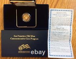 2006 San Francisco Old Mint $5 Gold Coin Brilliant Proof Avec Box & Coa #sc3