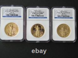 2006 W 20e Anniversaire Eagle D'or Set Ngc-70, 3 Coin Set- Ms70, Rp70, Pf70