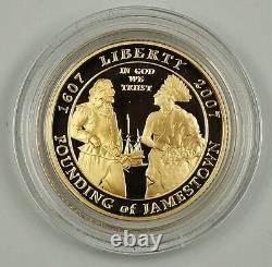 2007 Jamestown 400e Anniversaire Preuve Commémorative 5 $ Pièce D'or Avec Boîte/coa Dgh