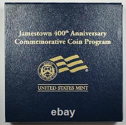 2007 Jamestown 400e Anniversaire Preuve Commémorative 5 $ Pièce D'or Avec Boîte/coa Dgh