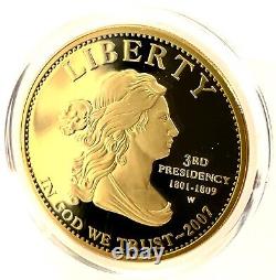 2007 W 1/2oz Thomas Jefferson Premier Conjoint 10 $ Gold Coin Original Mint Packaging