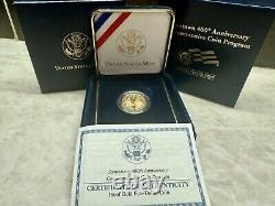 2007 W Jamestown 400e Anniversaire Pièce en Or de 5 Dollars Épreuve avec Boîte et Certificat d'Authenticité