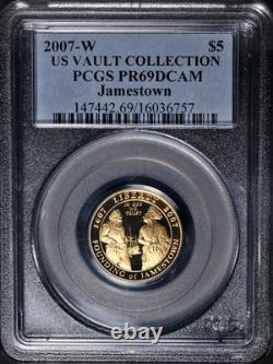 2007-W Jamestown Commem Gold 5 $ PCGS PR69 DCAM Collection de Coffre STOCK