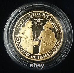 2007 W Jamestown Proof $5 Gold Commemorative Coin Withbox & Coa
