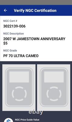 2007-W Jamestown Settlement Commémorative 400e anniversaire $5 Or NGC PF70 UCAM - Livraison prioritaire gratuite