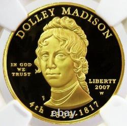 2007-w Or 10 $ Dolley Madison Coin Du Conjoint Ngc Proof 69 Ultra Cameo
