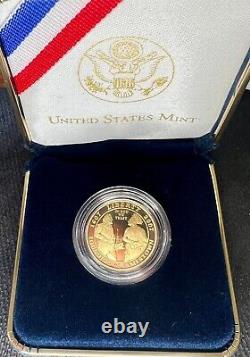 2007-w Prix Commémoratif Du 400e Anniversaire De Jamestown $5 Gold Proof Coin With Box & Coa