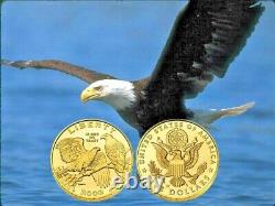 2008 US Mint Eagle commémoratif en or de 1/4 oz, preuve, avec boîte et certificat d'authenticité