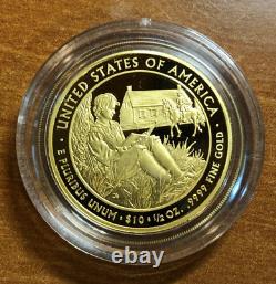 2008-W 1/2 oz Épreuve Première Épouse Van Buren Liberty Pièce d'Or avec Boîte & COA
