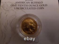 2008 W $5 American Gold Buffalo Unc. 9999 Avec Boîte & Coa 24k Article # Hio