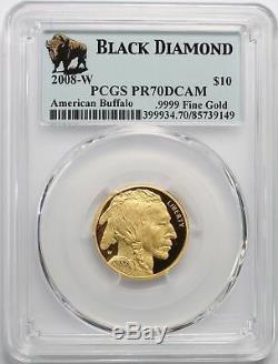 2008-w American Gold Buffalo 4 Coin Proof Set Pcgs Pr70dcam Article # 5