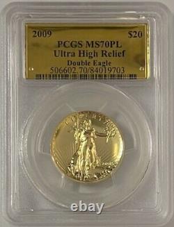 2009 $20 Ultra High Relief Double Gold Eagle Pcgs Ms70pl Proof Like Gold Label