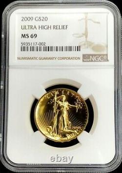 2009 Or $20 Dollar Ultra High Relief Uhr 1 Oz Coin Ngc Mint State 69