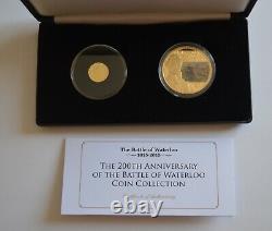 200e Anniversaire De La Bataille De Waterloo Collection De Pièces 1 Coa En Or Massif