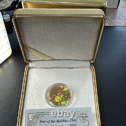 2011 150 $ Canada Année du Lapin Pièce en Or Hologramme SCELLÉE Avec OGP